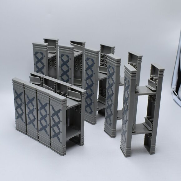 Imaginarium Train Track Supports Risers Gray Plastic Wood Brio Thomas Lot x 09 - Picture 2 of 11